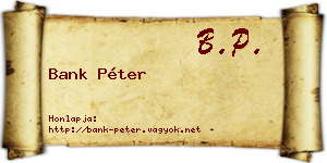 Bank Péter névjegykártya